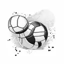Volleyball player diving for a ball tattoo design idea