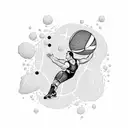 Volleyball player diving for a ball tattoo design idea