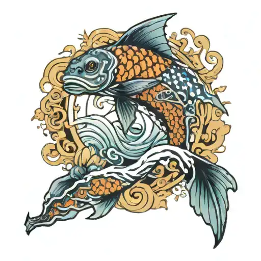 ocean reef full  left arm sleeve tattoo design idea