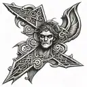 Truth, justice, cross tattoo design idea