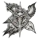 Truth, justice, cross tattoo design idea