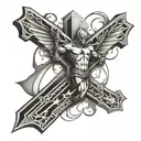 Truth, justice, cross tattoo design idea