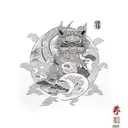 lua e sol tattoo design idea