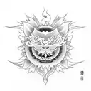 lua e sol tattoo design idea