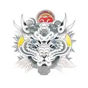 lua e sol tattoo design idea