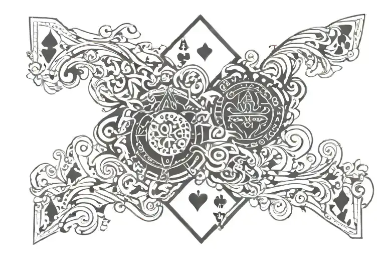 poker cards tattoo design idea