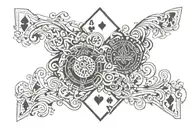 poker cards tattoo design idea