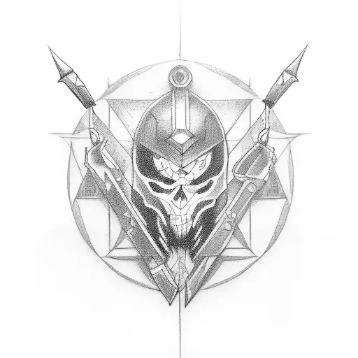 Create a tattoo design inspired by game development tools and software icons tattoo design idea