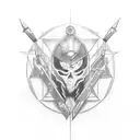 Create a tattoo design inspired by game development tools and software icons tattoo design idea