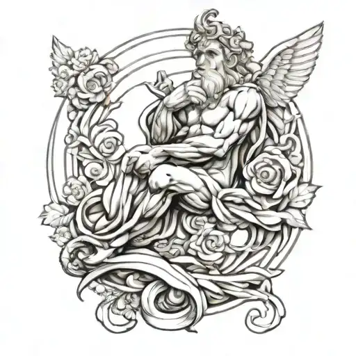 michelangelo creation based tattoo design idea