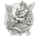 michelangelo creation based tattoo design idea