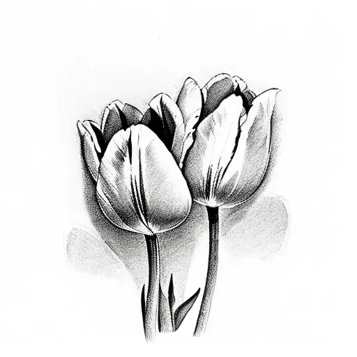 two tulips tattoo design idea