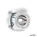 lizard going through a portal. Half of lizard through the portal is full black. The other half of lizard is colorful tattoo design idea