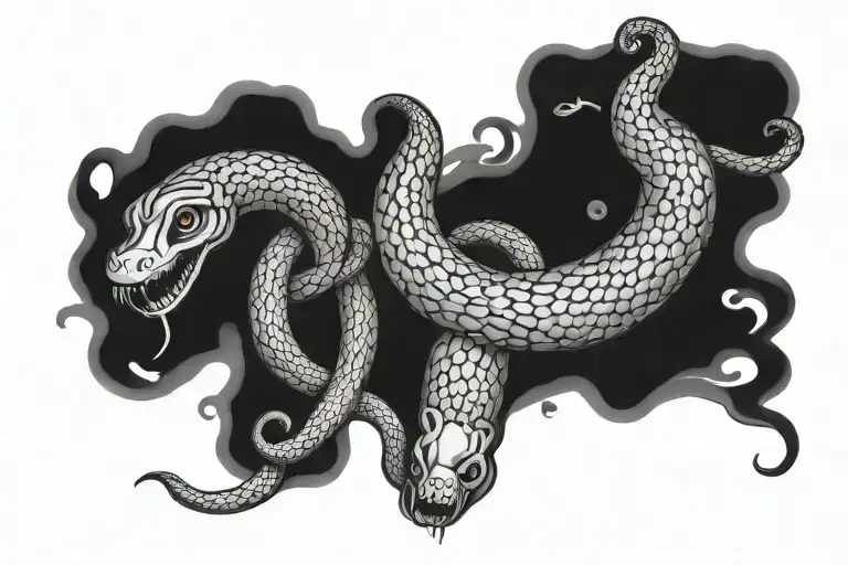 words tie me up Mick with snake intertwined tattoo design idea