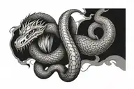 words tie me up Mick with snake intertwined tattoo design idea