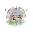 samurai e templo oriental tattoo design idea