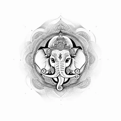 Ganesha Head Hindu God Line Drawing Stock Vector (Royalty Free) 1931514974  | Shutterstock