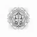Ganesha mandala, round tattoo design idea