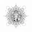 Ganesha mandala, round tattoo design idea