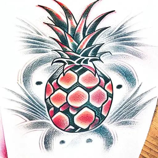 Pineapple tattoo design idea