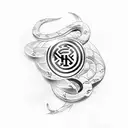 inter milan logo with snake tattoo design idea