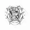 inter milan logo with snake tattoo design idea