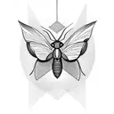 A moth playing a piano surrounded by sacred geometry tattoo design idea