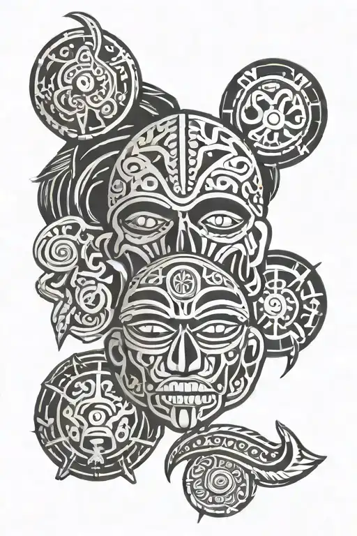 4 taino puerto rican symbols incorporated tattoo design idea