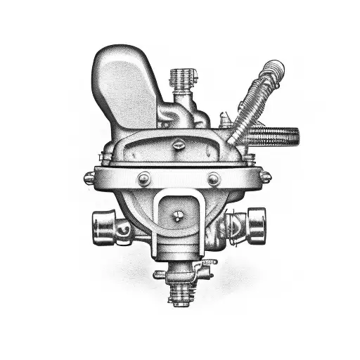 Motorcycle engine carburetor tattoo design idea