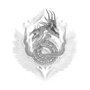 Mictlántecutli sentado en un trono con Quetzalcoatl de fondo  tattoo design idea