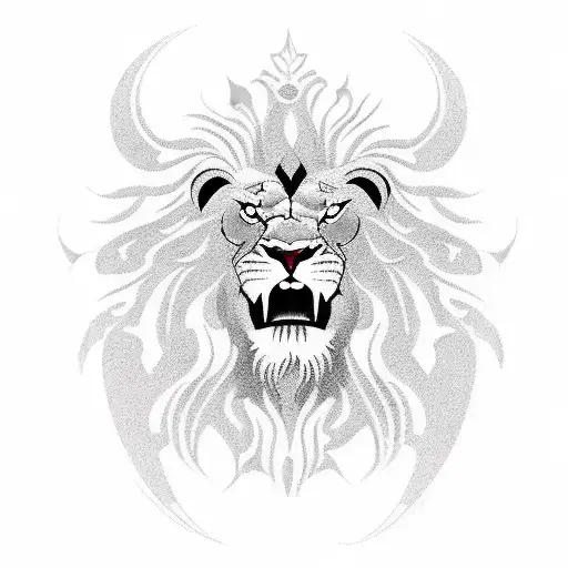 angry, czech symbol lion  tattoo design idea