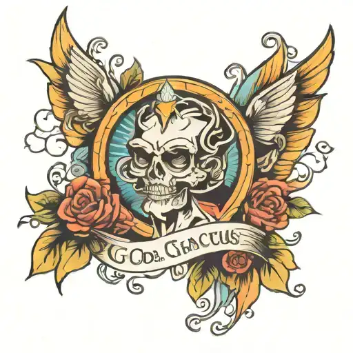 God is gracious tattoo design idea