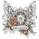 God is gracious tattoo design idea