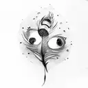 Peacock feather with shivas third eye  tattoo design idea