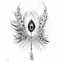 Peacock feather with shivas third eye  tattoo design idea