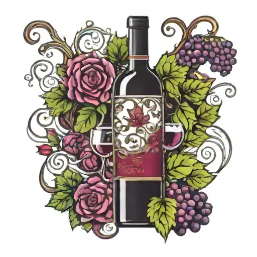 wine tattoo design idea