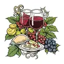 wine meal tattoo design idea