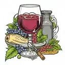 wine meal tattoo design idea