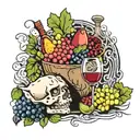 wine meal tattoo design idea