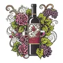 wine tattoo design idea