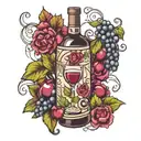 wine tattoo design idea