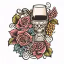 wine tattoo design idea