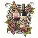 wine tattoo design idea