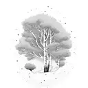 man sat under magnificent aspen tree tattoo design idea