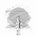 man sat under magnificent aspen tree tattoo design idea