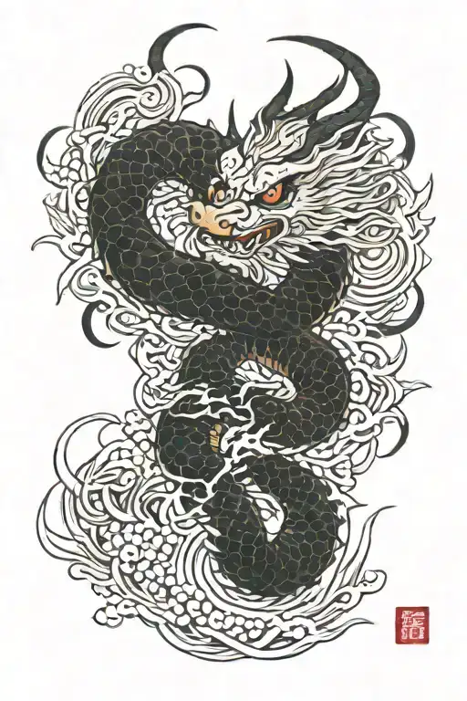 dragon yakuza tattoo design idea