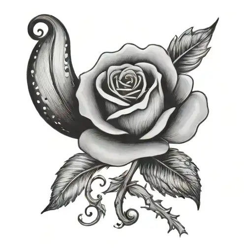 semi colon with a rose dot tattoo design idea