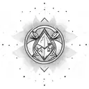 Gothic Moon arrow tattoo design idea