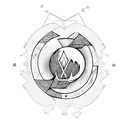 Gothic Moon arrow tattoo design idea