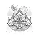 Gothic Moon arrow tattoo design idea